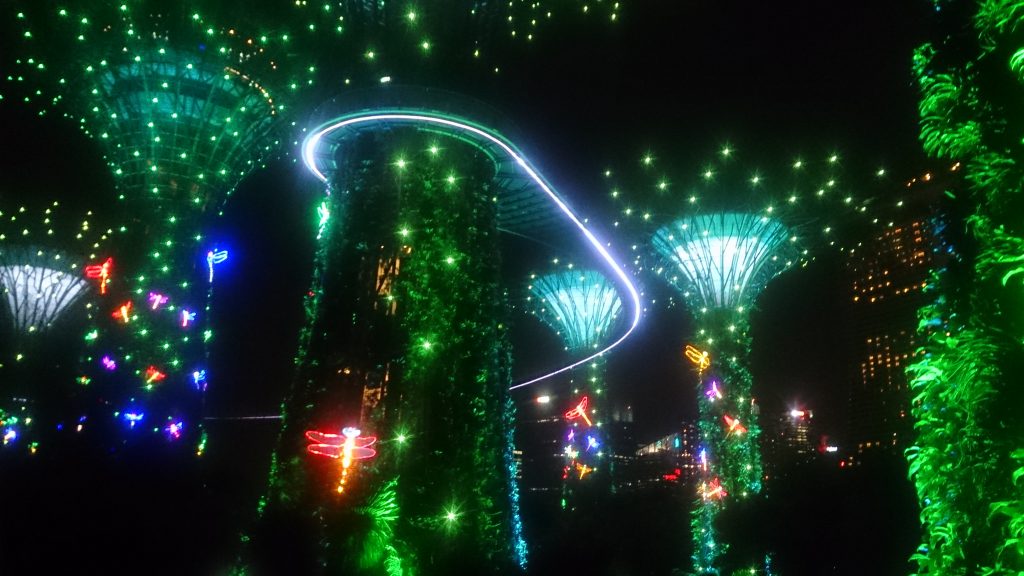 Gardens by the bay at night