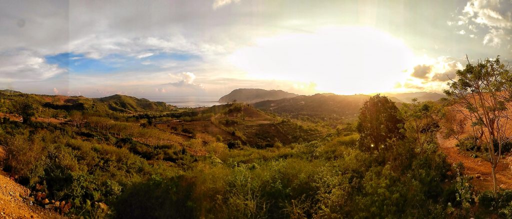 view over the hills to Mawun in Lombok