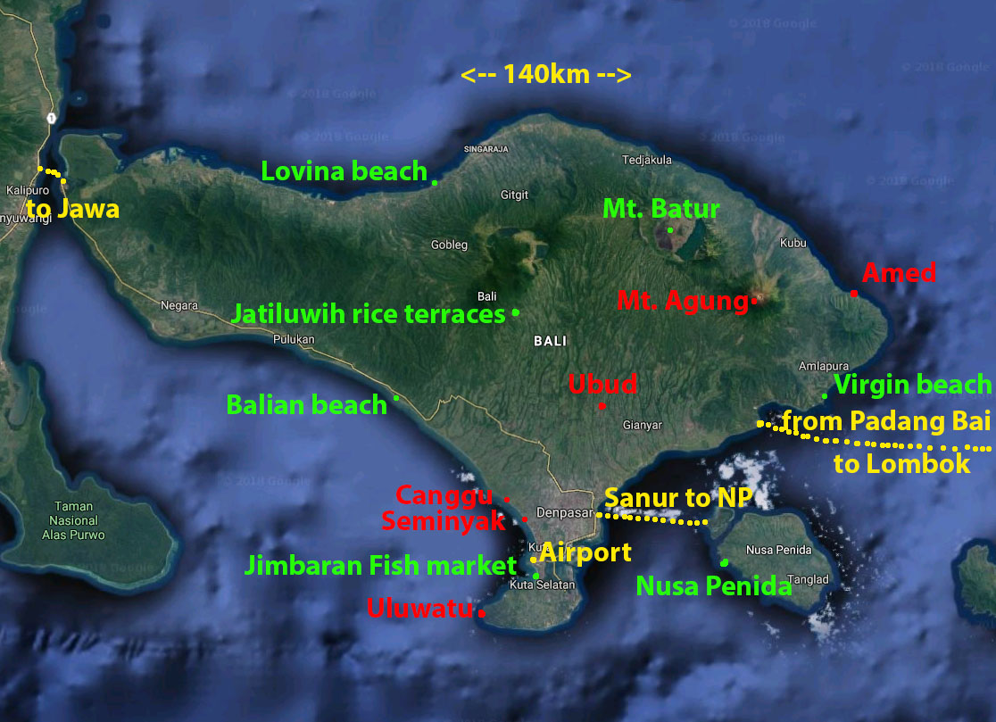 Bali map satelite